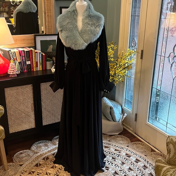 Meghan LA | Dresses | Meghan La Lilypad Black Long Sleeve Maxi Wrap